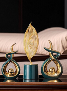 轻奢风生水起摆件高档客厅玄关电视柜酒柜家居装饰品