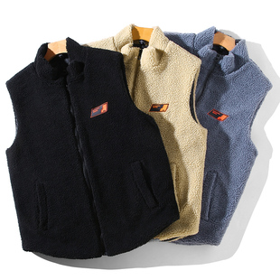 380斤大码 加绒背心加肥加大棉马夹抓绒坎肩外穿 羊羔毛马甲男时尚