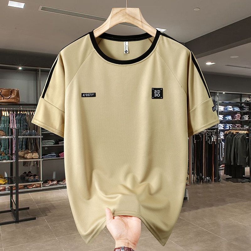 显瘦新款大码短袖T恤男夏季健身运动透气速干衣加肥加大潮流半袖