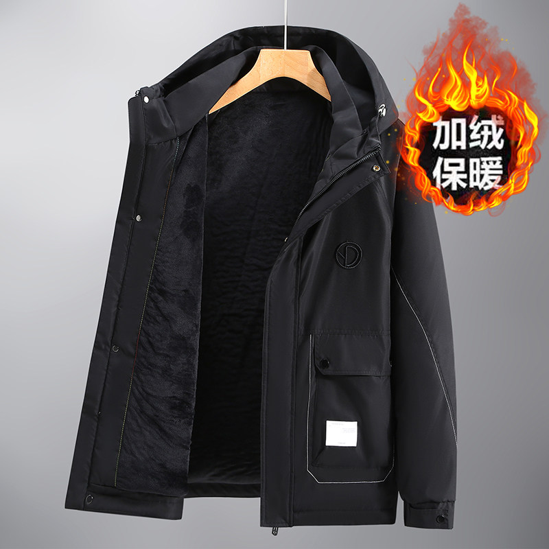 350斤大码棉服男士休闲加肥加大秋冬加绒外套宽松潮帅气夹克棉衣
