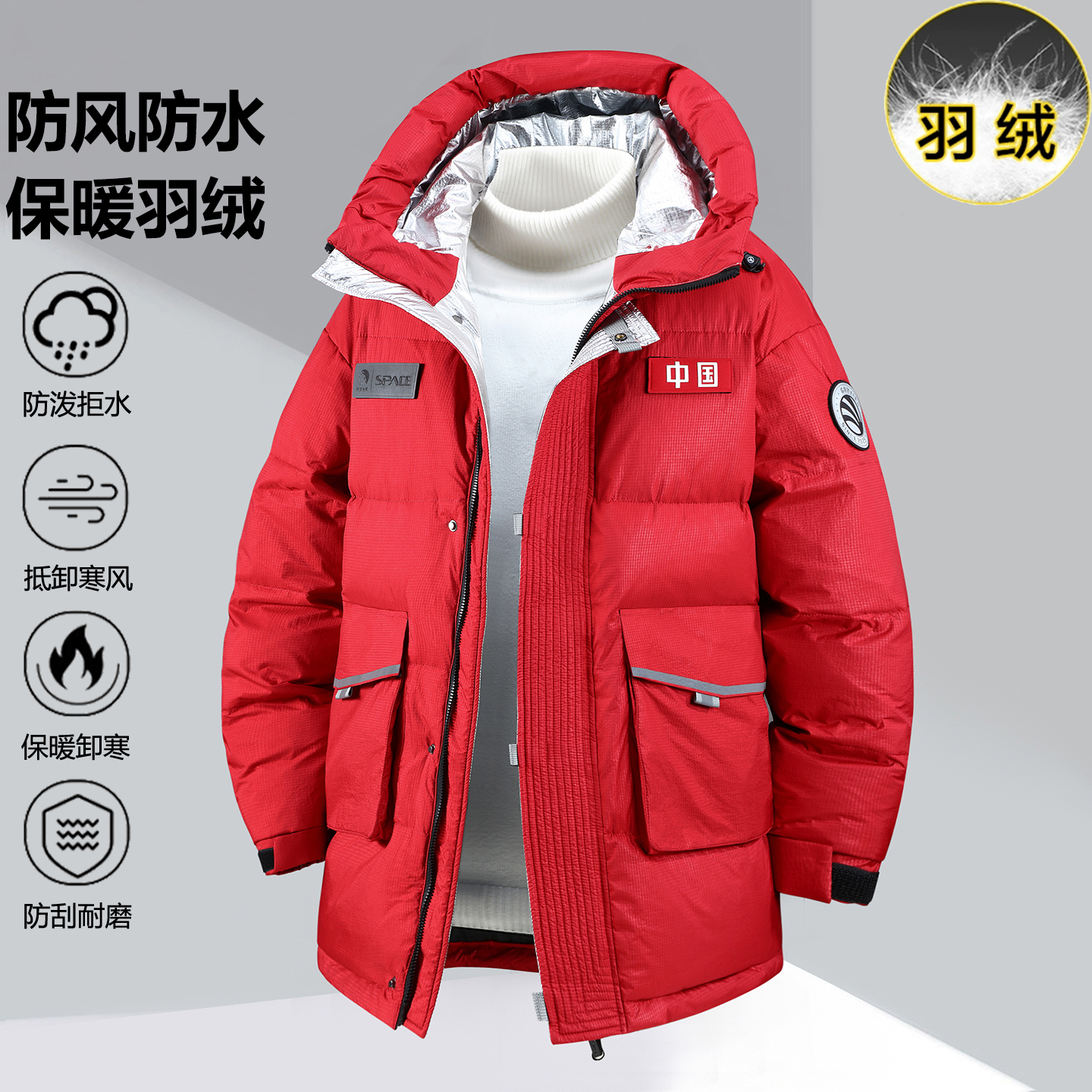 350斤冬季新款大码羽绒服男中长款加厚防寒服加肥加大白鸭绒外套