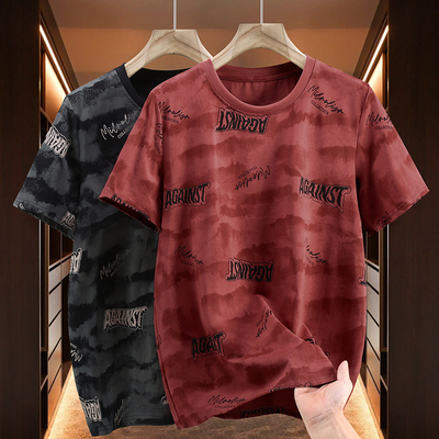 350斤潮牌宽松大肚子棉短袖