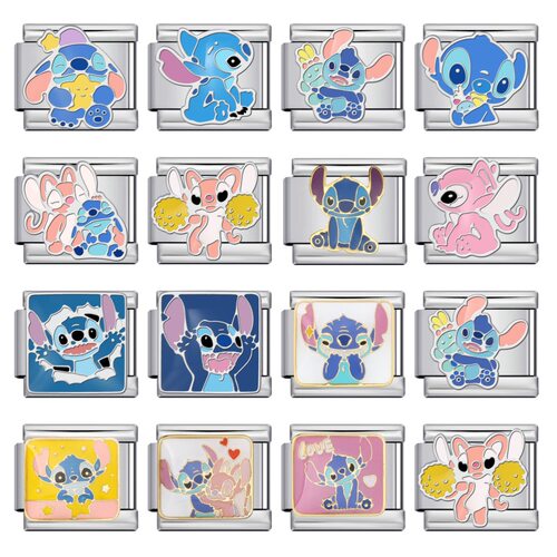 2件可爱卡通人物模块手链不锈钢小众Diy弹力拼接表带情侣闺蜜礼物