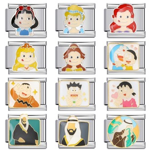 经典卡通意大利模块手链焊接滴油DIY不锈钢拼接表带闺蜜情侣礼物