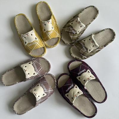 外贸出口日本日式室内居家拖鞋可爱猫咪卡通拖鞋不伤地板轻便拖鞋