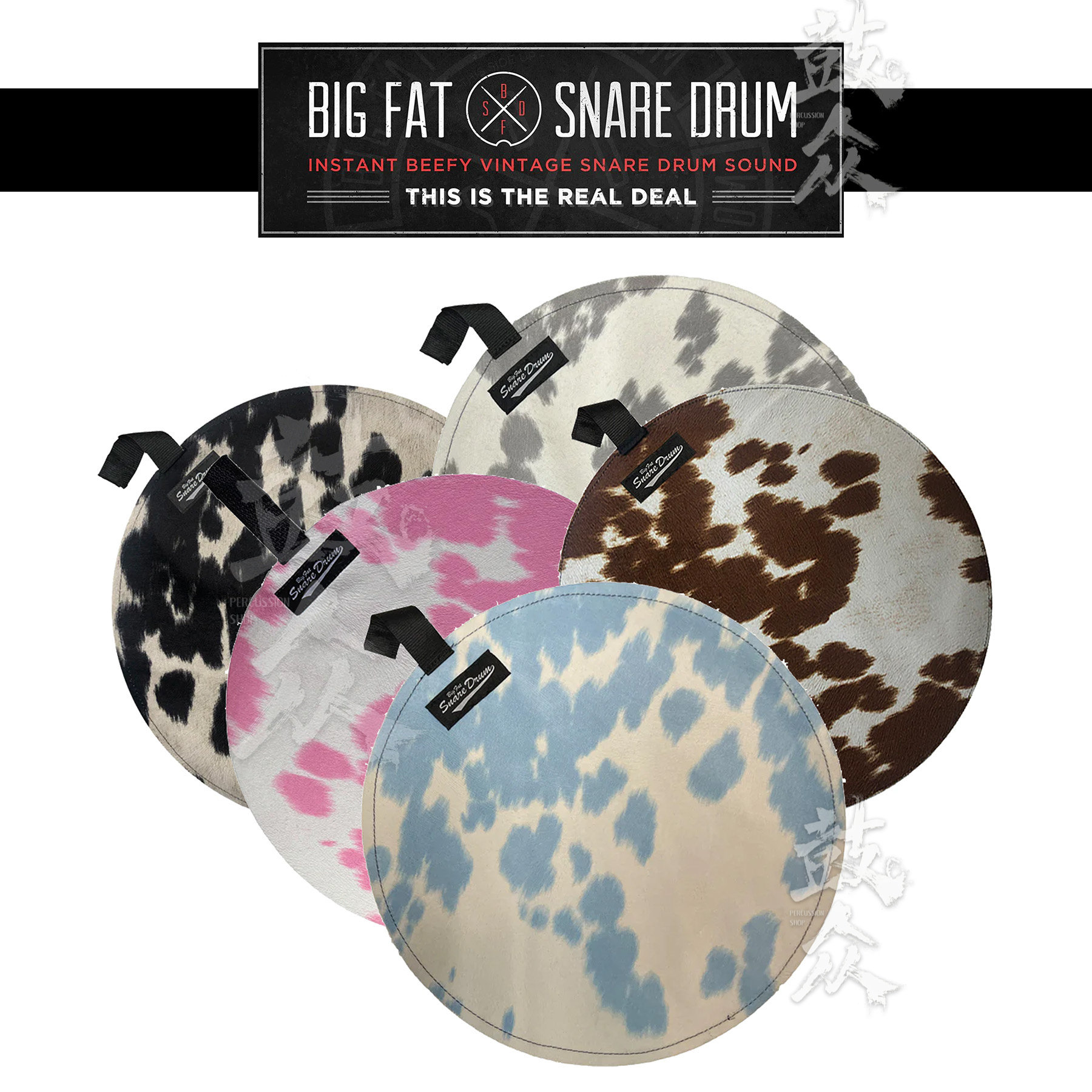 BFSD奶牛皮军鼓效果皮14寸美国大肥大胖子鼓皮奶牛皮BIGFAT