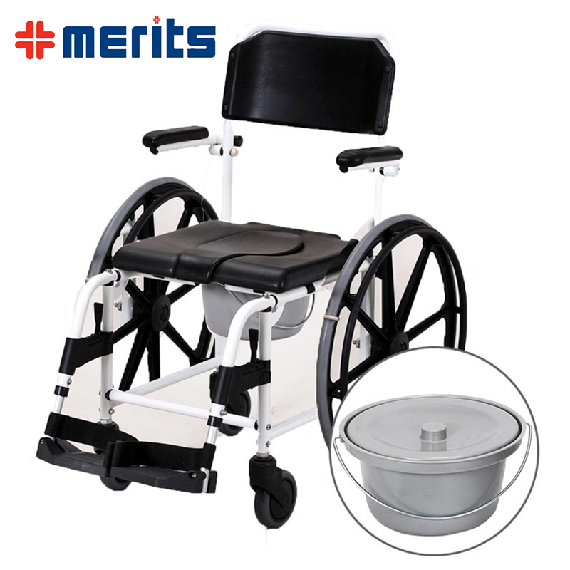 美利驰MZ10轮椅折叠轻便洗澡洗浴坐便器老年人残疾手推代步轮椅车