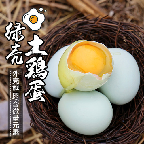 密农人家 新鲜绿壳土鸡蛋 农家鸡蛋 鲜鸡蛋 绿壳蛋30枚