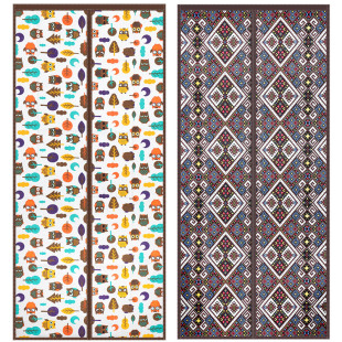 2021年隐私遮挡布艺防蚊门帘定做纱门尘换气夏季 免打孔魔术贴帘子