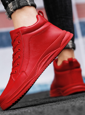 秋季13男孩14大童12高帮板鞋10中小学生运动休闲韩版男鞋15岁潮鞋