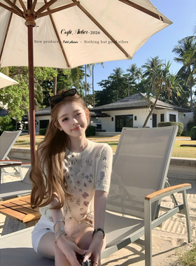 迟伞伞26/ss 蝴蝶序曲 dio*蝴蝶结刺绣长/短袖针织衫不规则纱裙