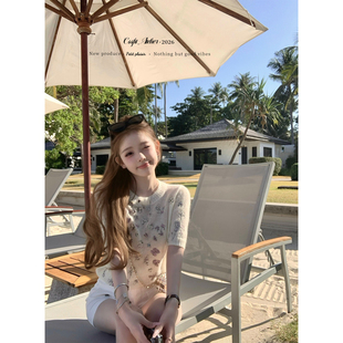 迟伞伞26/ss 蝴蝶序曲 dio*蝴蝶结刺绣长/短袖针织衫不规则纱裙