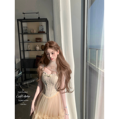 迟伞伞超仙纱纱披肩蕾丝吊带纱裙