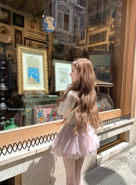 迟伞伞26/ss 玻璃雾语 两色穿绳系带蓬蓬芭蕾纱裙甜美公主短裙