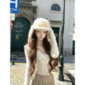 V领内搭吊带温柔感套装 迟伞伞25 奶白镂空针织开衫 北海雪酪