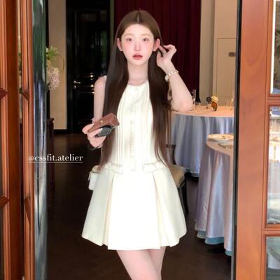 蝴蝶结无袖衬衫连衣裙