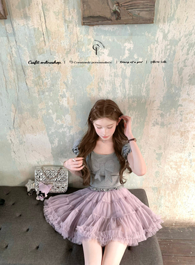 迟伞伞 26/ss 伯爵可丽露 立体蝴蝶结背后小心机纯棉短袖tee两色