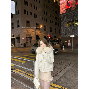 迟伞伞26/ss 比弗利街区 lp狐狸毛拉链90白鸭绒简约气质羽绒外套