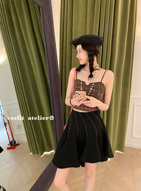 迟伞伞 we them girls 不规则明线人鱼黑色半裙小众设计半身裙女