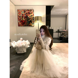 迟伞伞26/ss 娇嗲千金兔 3A级雷克斯皮草獭兔毛斗篷外套两色入