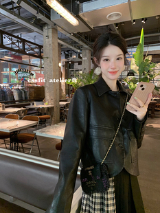 外套 小个子百搭可可爱爱环保皮衣女短款 迟伞伞 今天是甜酷girl