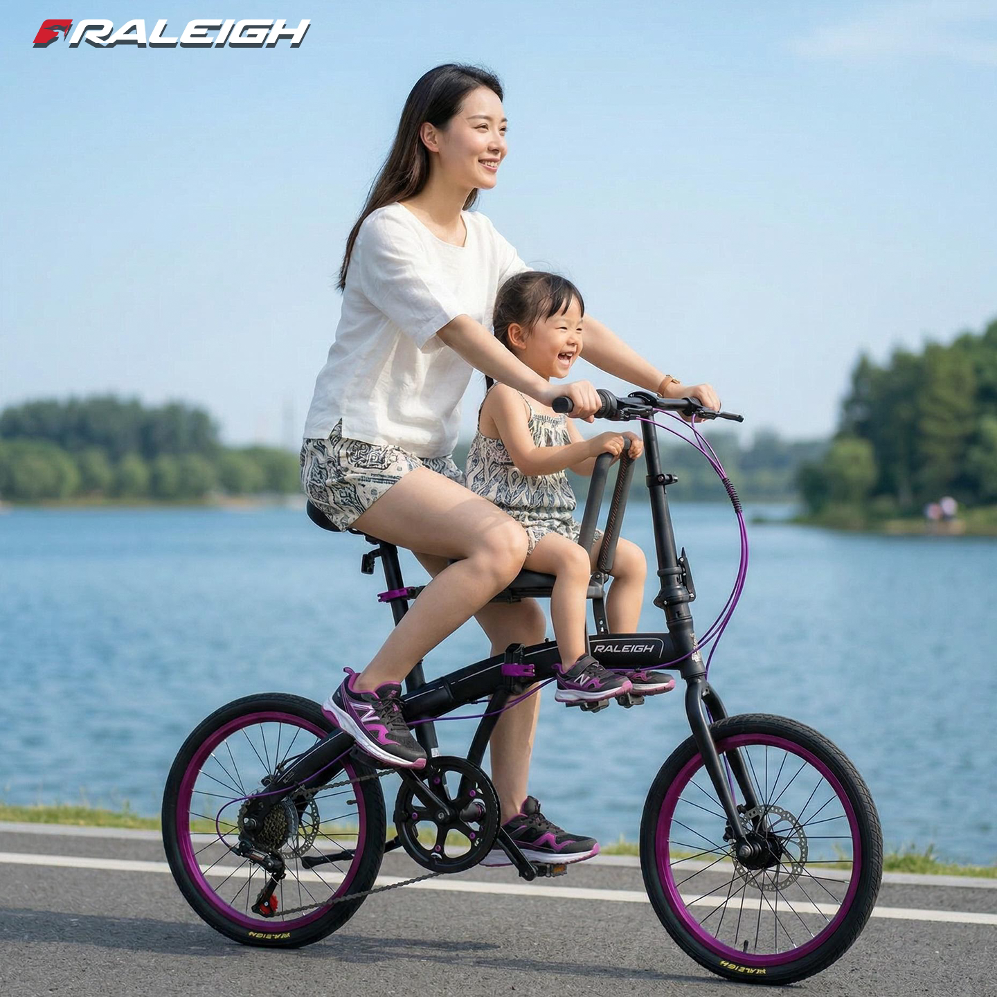 英国兰令正品亲子折叠车 20 寸变速油刹超轻便携宝妈遛娃带娃神器