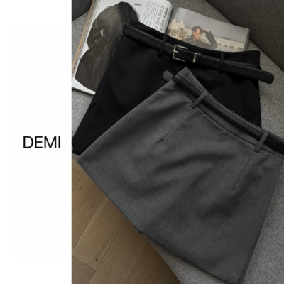 MISS RUILI定制 新款极简百搭纯色通勤A字裙高腰显瘦半身裙F1741