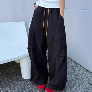 RUILI 裤 定制 百搭宽松显瘦松紧腰抽绳工装 F0842 夏季 MISS