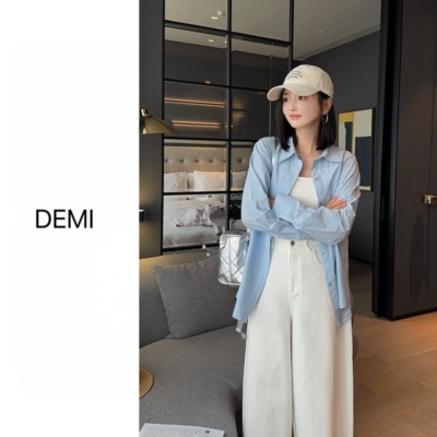 MISS RUILI定制 早春新款宽松休闲衬衫外套小众港味百搭衬衣F1688