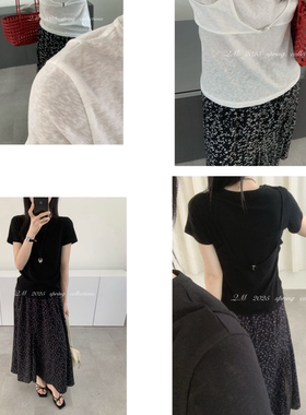 MISS RUILI 定制 2025年新款短袖T恤简约圆领上衣F0885