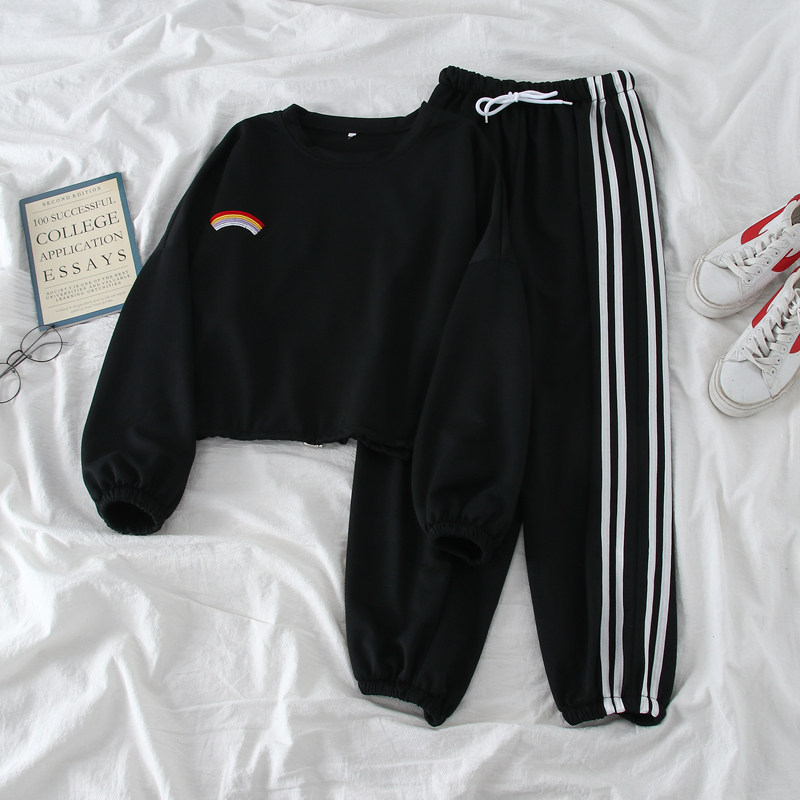 2021新款春秋韩版宽松小个子洋气时尚休闲运动服套装女卫衣两件套|ruв категории Женская одежда, костюм/студенты школьную форму/обмундирования, досуг, спортивный костюм - от Buy2taobao.com для оказания профессиональной услуги покупки агента Taobao