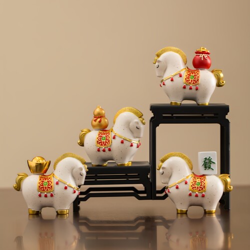 乔迁之喜招财马上有钱摆件