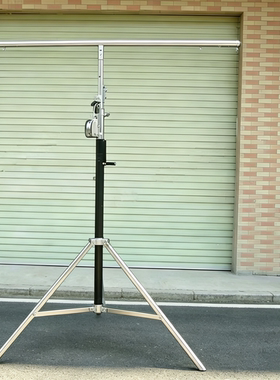 4.5米T型加厚手摇支架 舞台灯光单层横杆架 面光灯 帕灯手摇横架