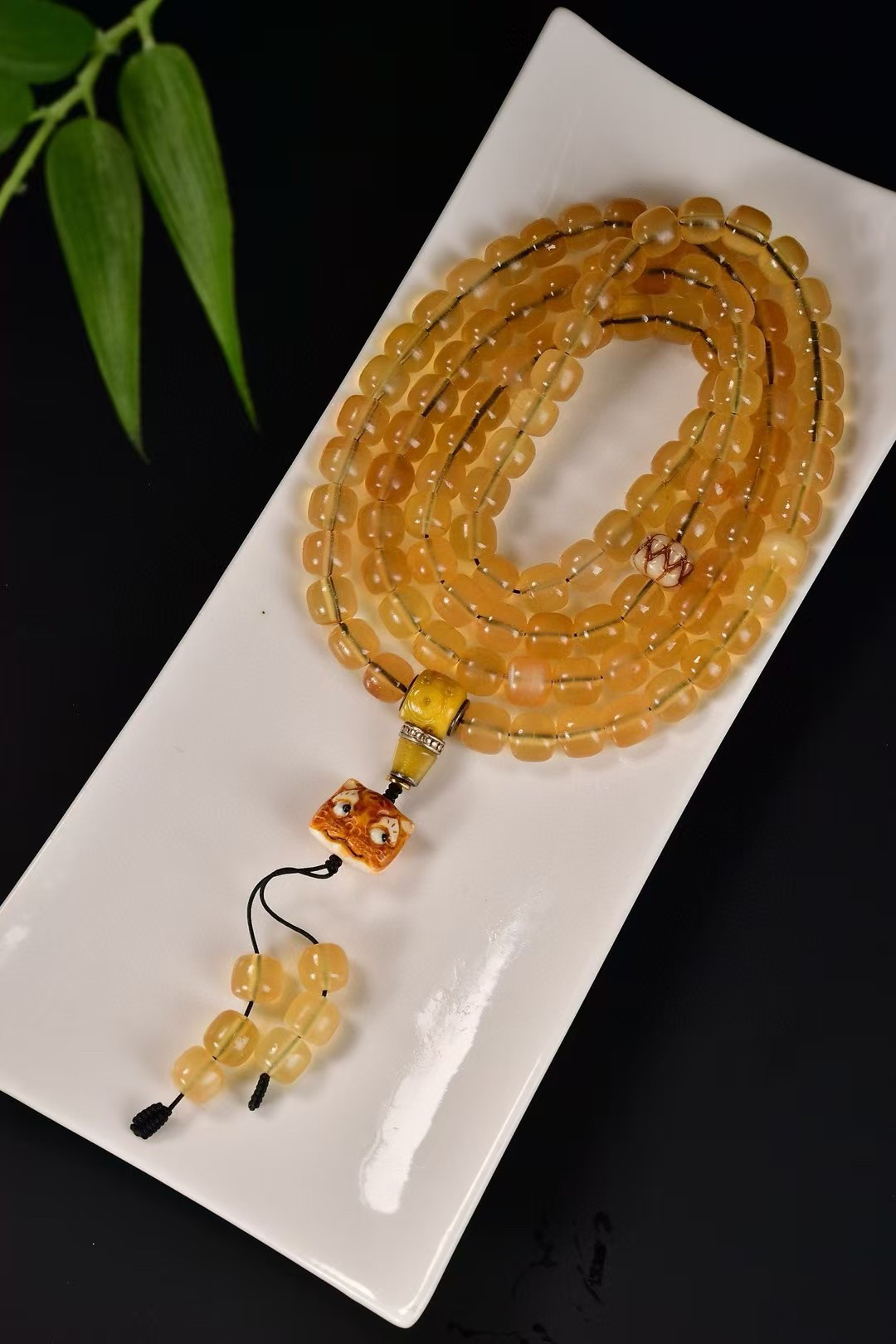 天然西藏老羊角藏式桶珠手链羊角手串佛珠念珠男女