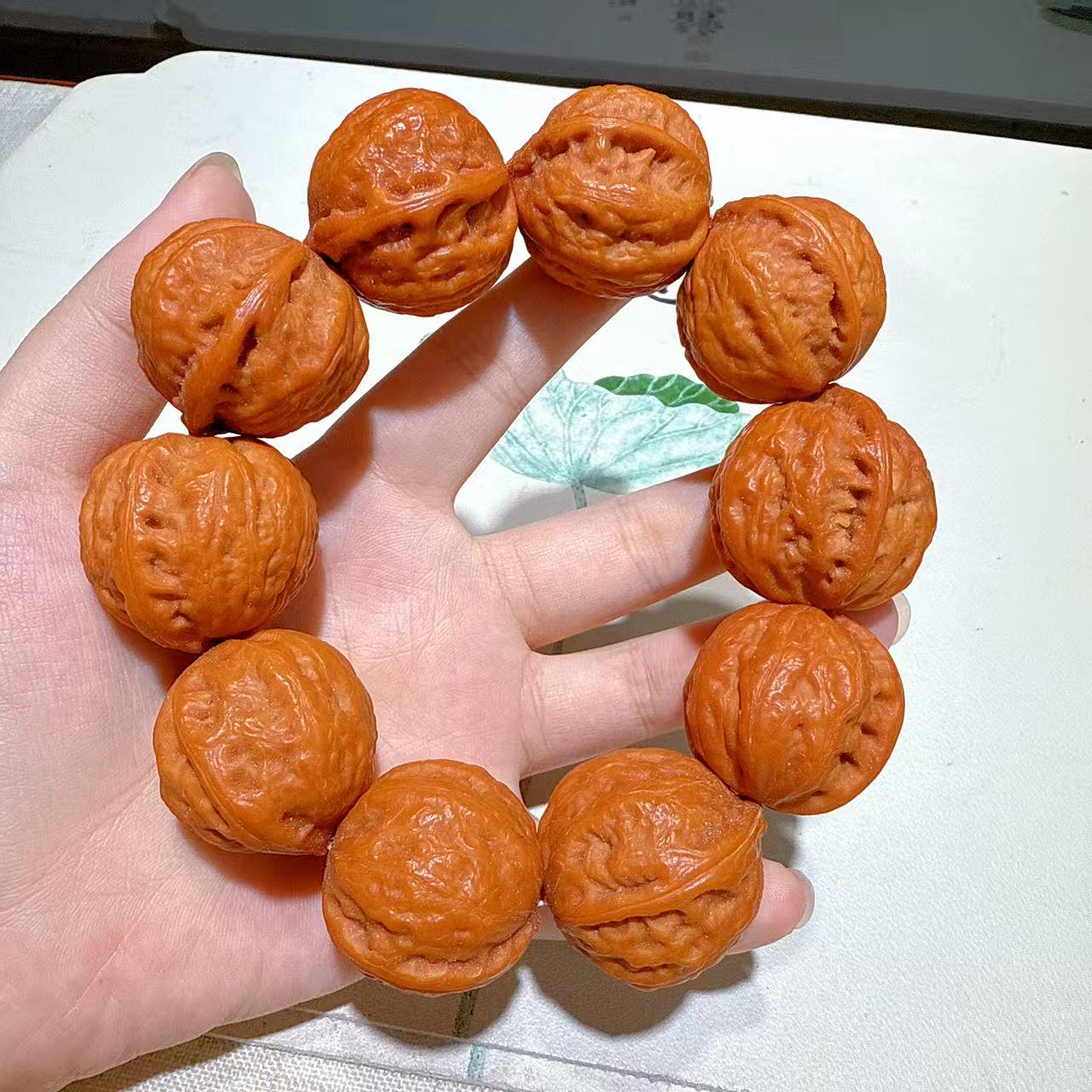 天然野生文玩小核桃手串秋子手把件手持念珠手串佛珠饰品