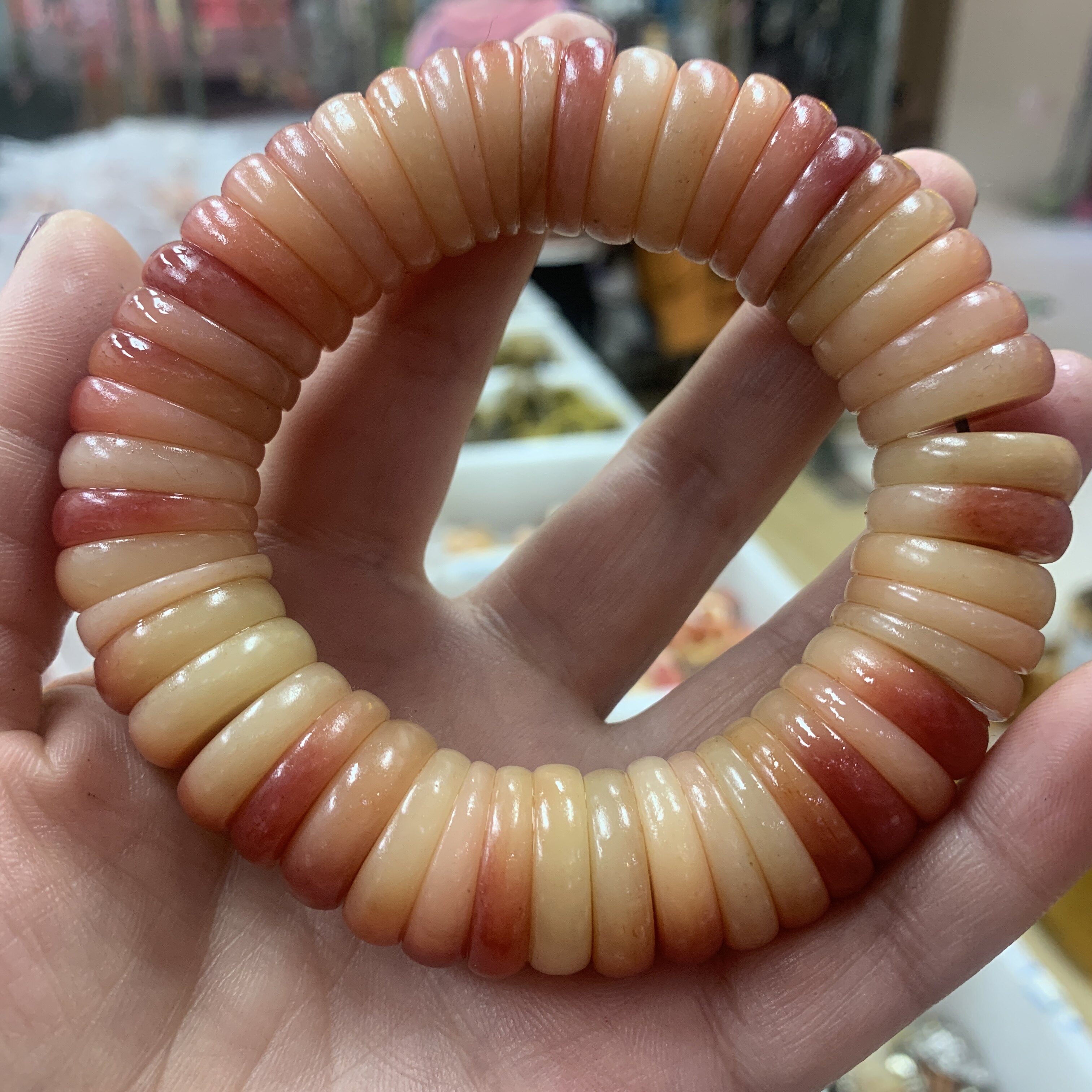 藏式天然骆驼骨手串满血骨头珠子手链切片小众文玩男红色手串