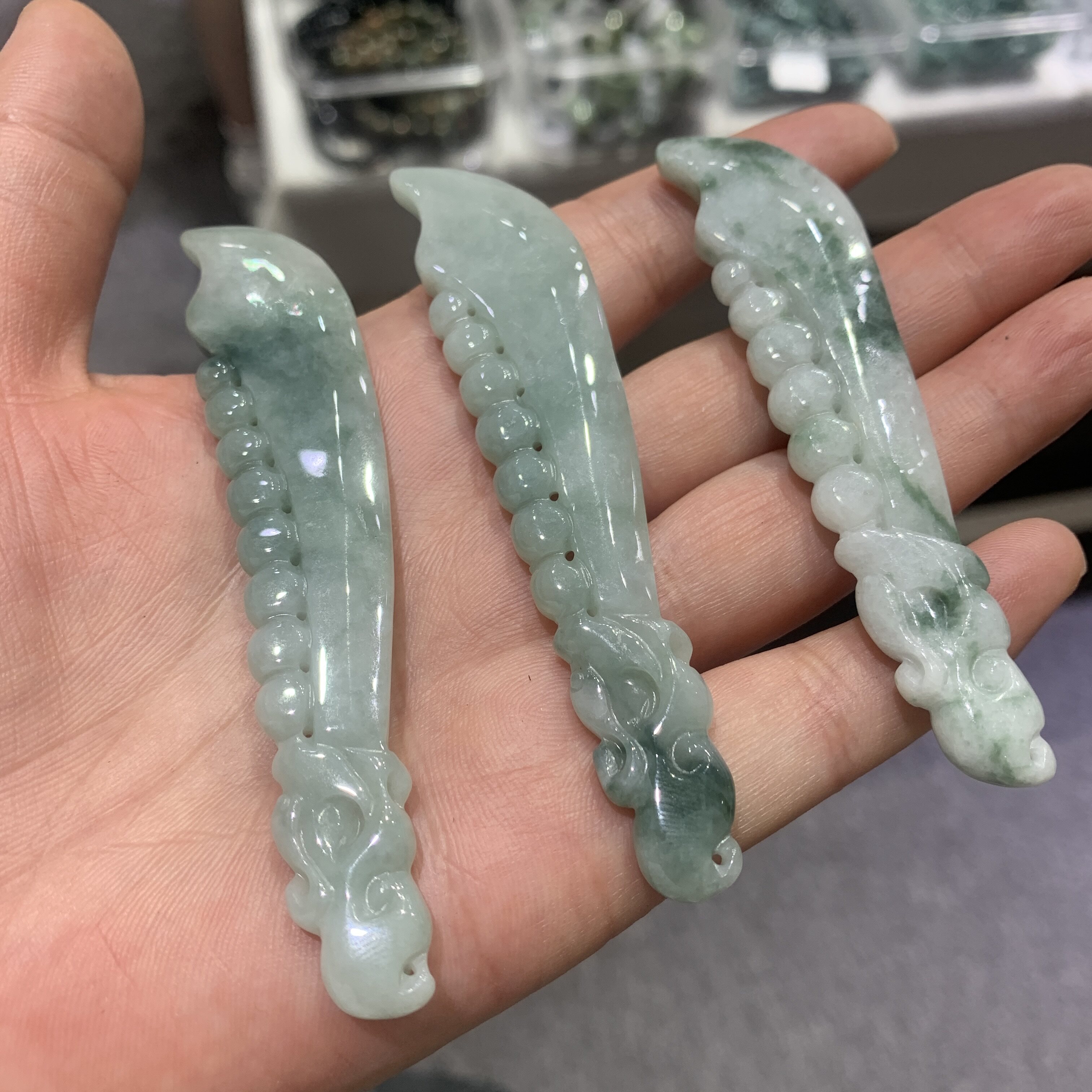 天然翡翠a货貔貅小刀纯天然缅料玉石配绳保真小众新款