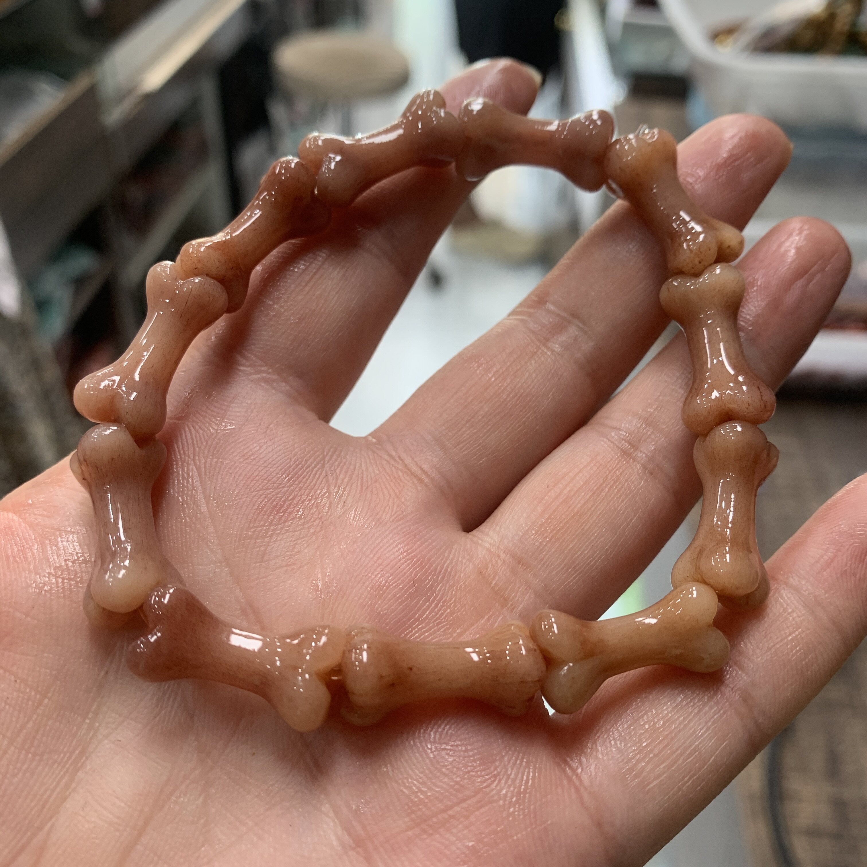 臧式驼骨雕刻小骨头手链手工diy配件手链挂件配饰时尚百搭