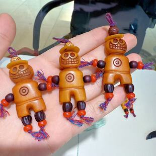 天然骆驼骨稻草人阿呆吊坠藏式手工DIY侧挂配件文玩佛珠卡通饰品