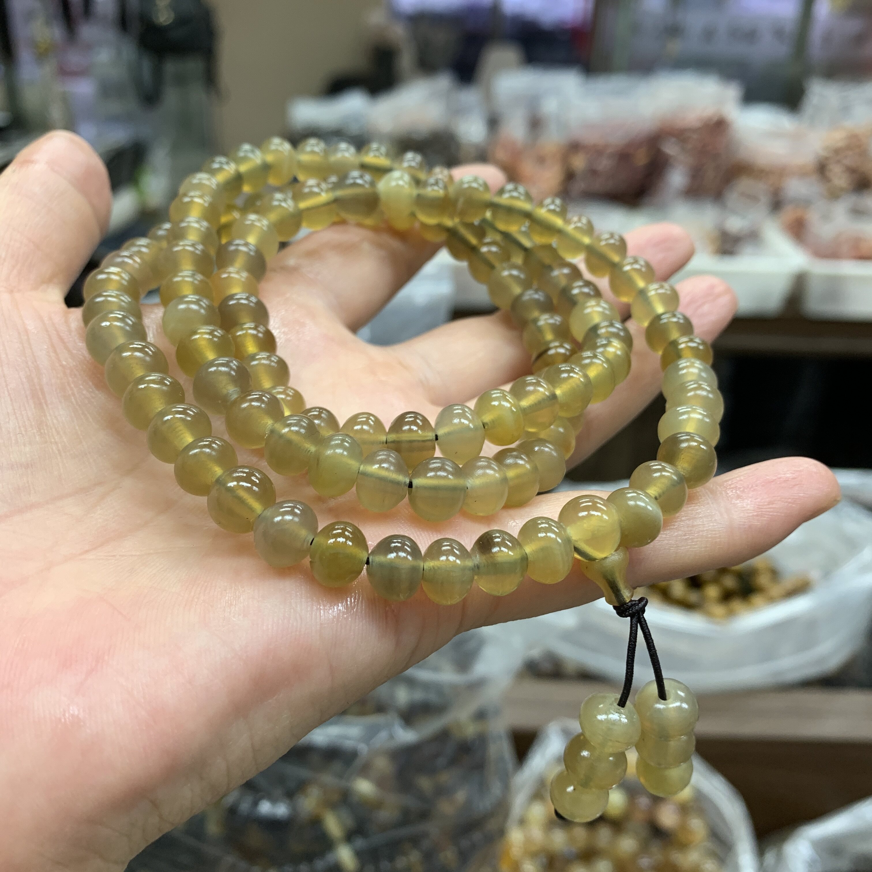 羊角苹果珠多圈手链搭配手工diy配件材料编绳项链挂件手链文玩
