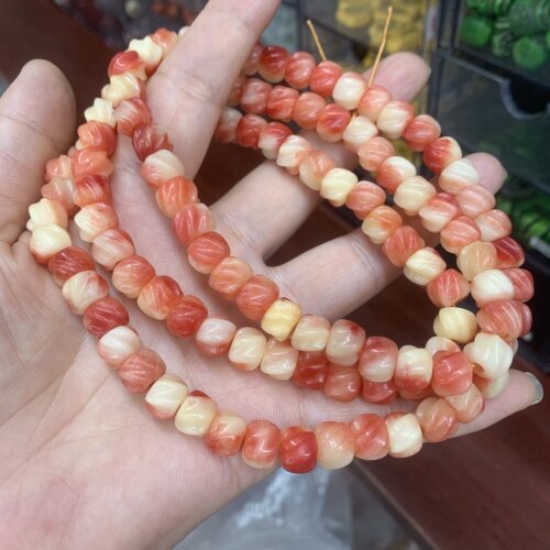 血料驼骨手工雕刻扭扭珠南瓜珠散珠单珠文玩配饰diy手串佛珠配件