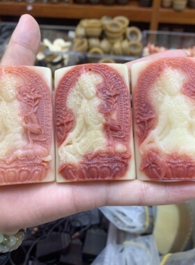 处理大号驼骨雕刻吊坠牌手把件把玩半血驼骨文玩配饰车挂摆件收藏