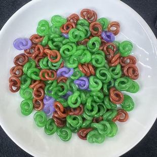 精品翡翠环环相扣玉吊坠小宝宝玉扣儿童玉坠男女款diy玉配件配饰