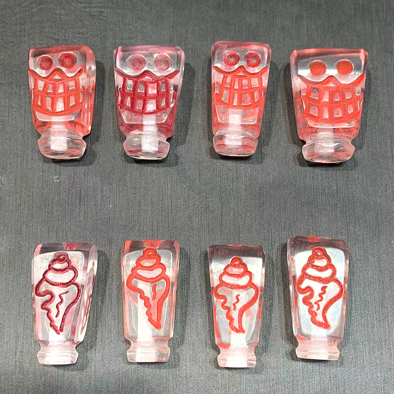 藏式文玩配件料器一体三通西藏民回流老物做旧阿呆法螺佛珠配饰
