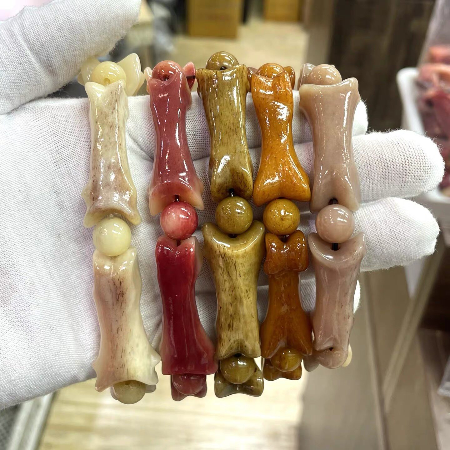 高端文玩好物驼骨手串驼骨趾骨满血原骨佛珠手链把玩盘串高油高润
