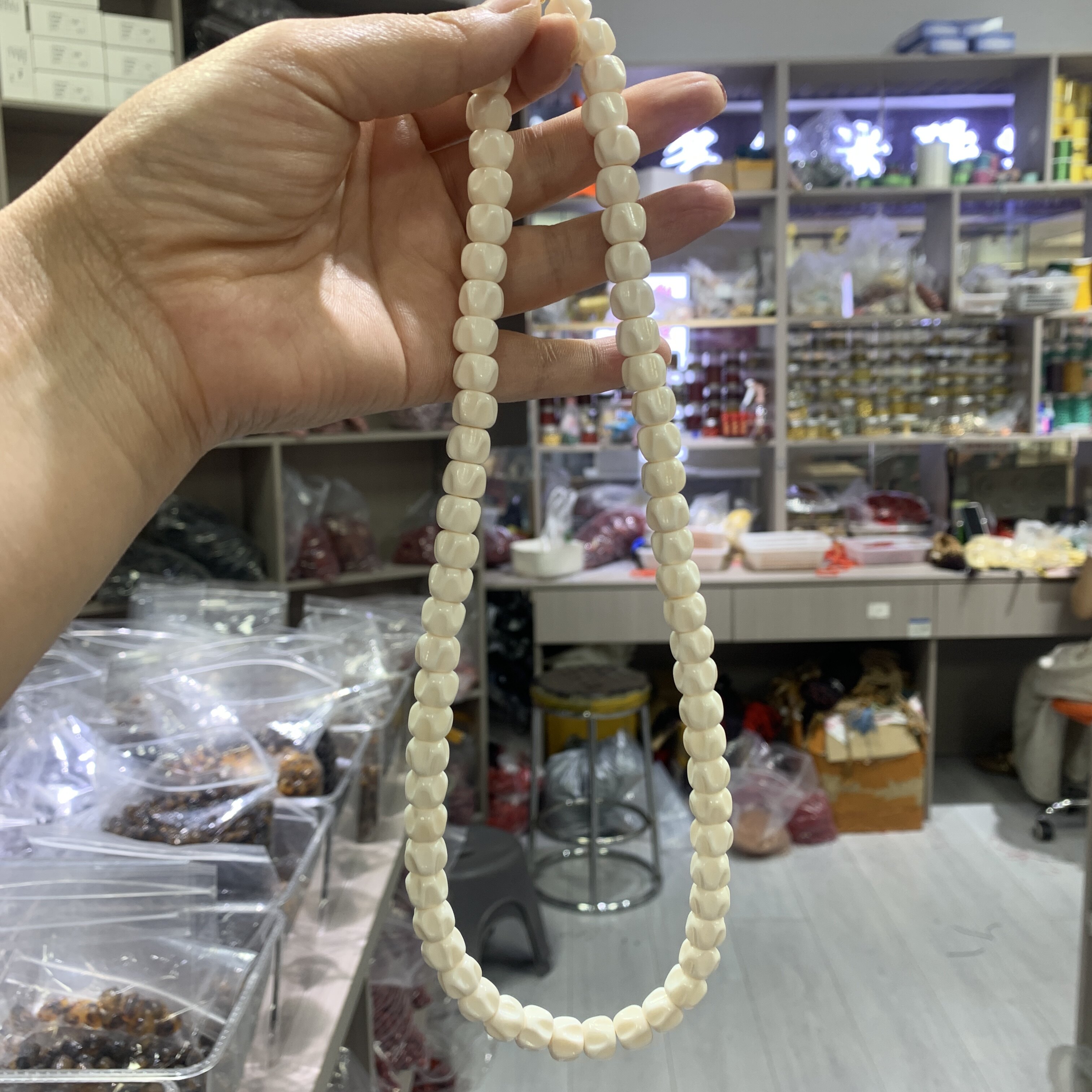 天然高瓷驼骨精品无相单圈项链文玩时尚饰品手串盘玩佛珠项链