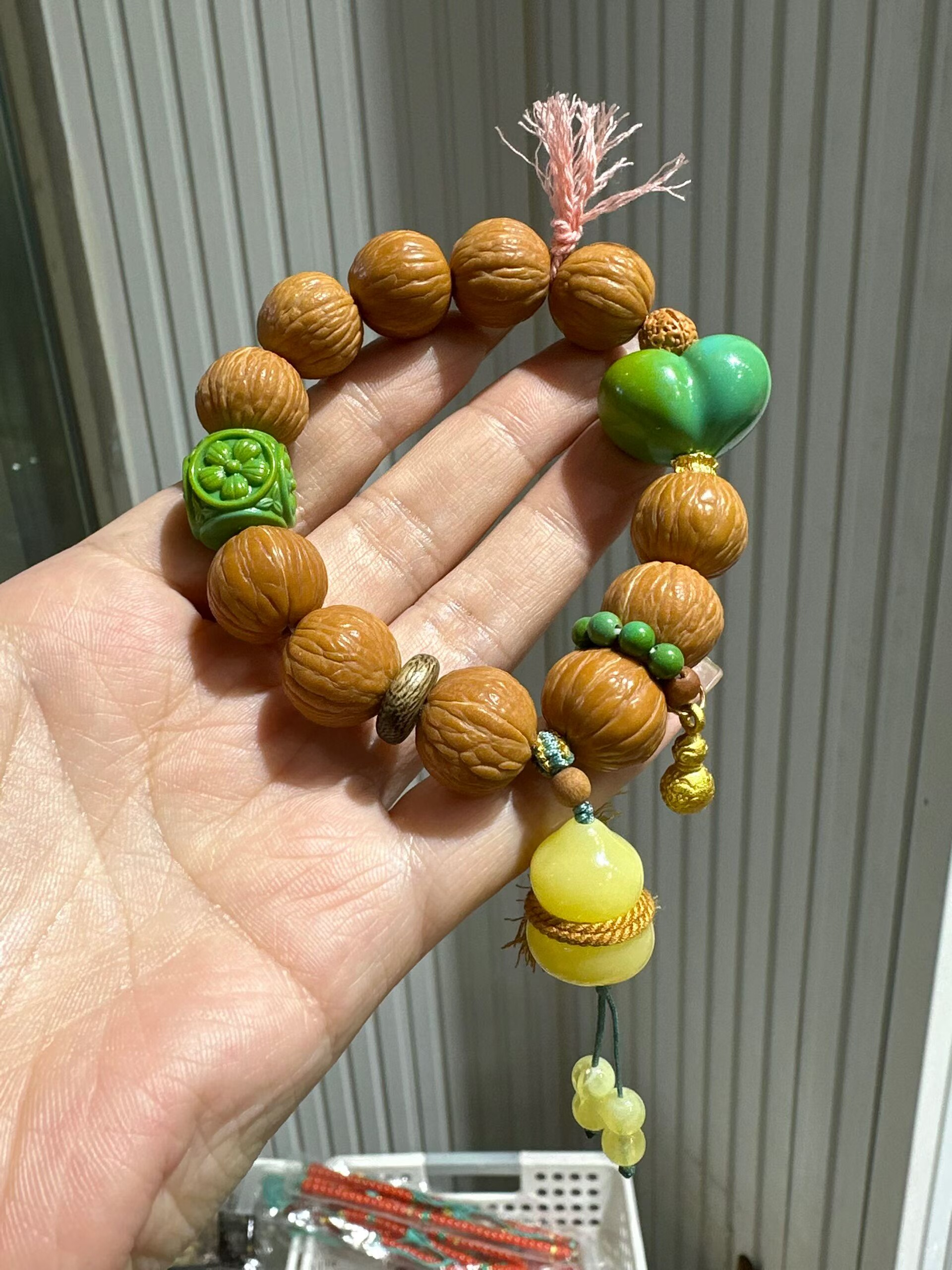天然原桩猴头菩提，搭配松石屁桃 方糖 蜜蜡小葫芦