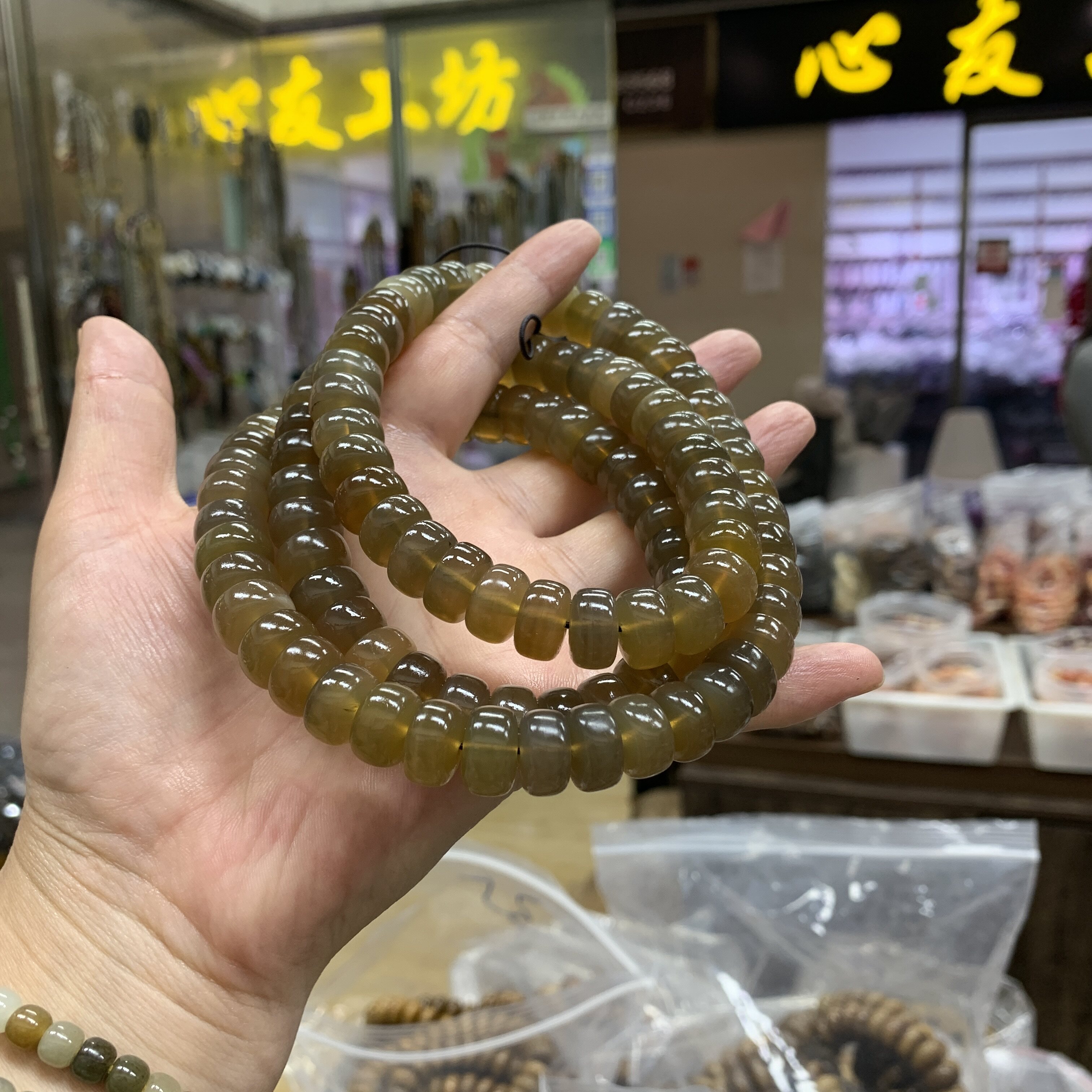 羊角桶珠多圈手链搭配手工diy配件材料编绳项链挂件手链文玩