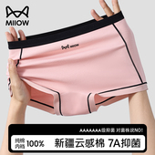 女士纯棉2025新款 打底安全裤 女防走光春夏季 猫人平角内裤 四角短裤