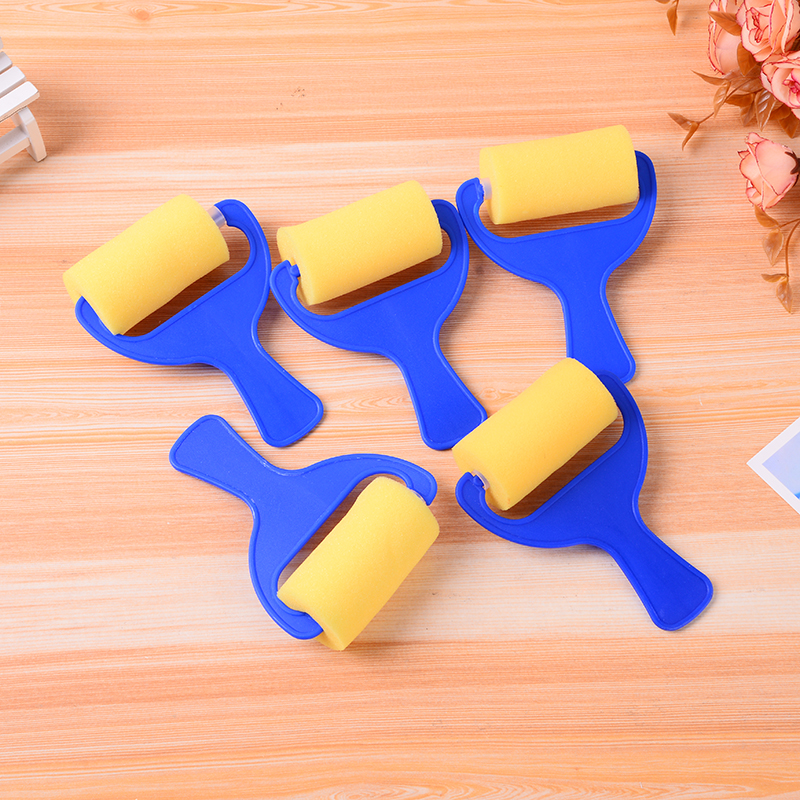 儿童绘画 海绵刷 蓝色手柄 滚筒式海绵刷 海绵印章